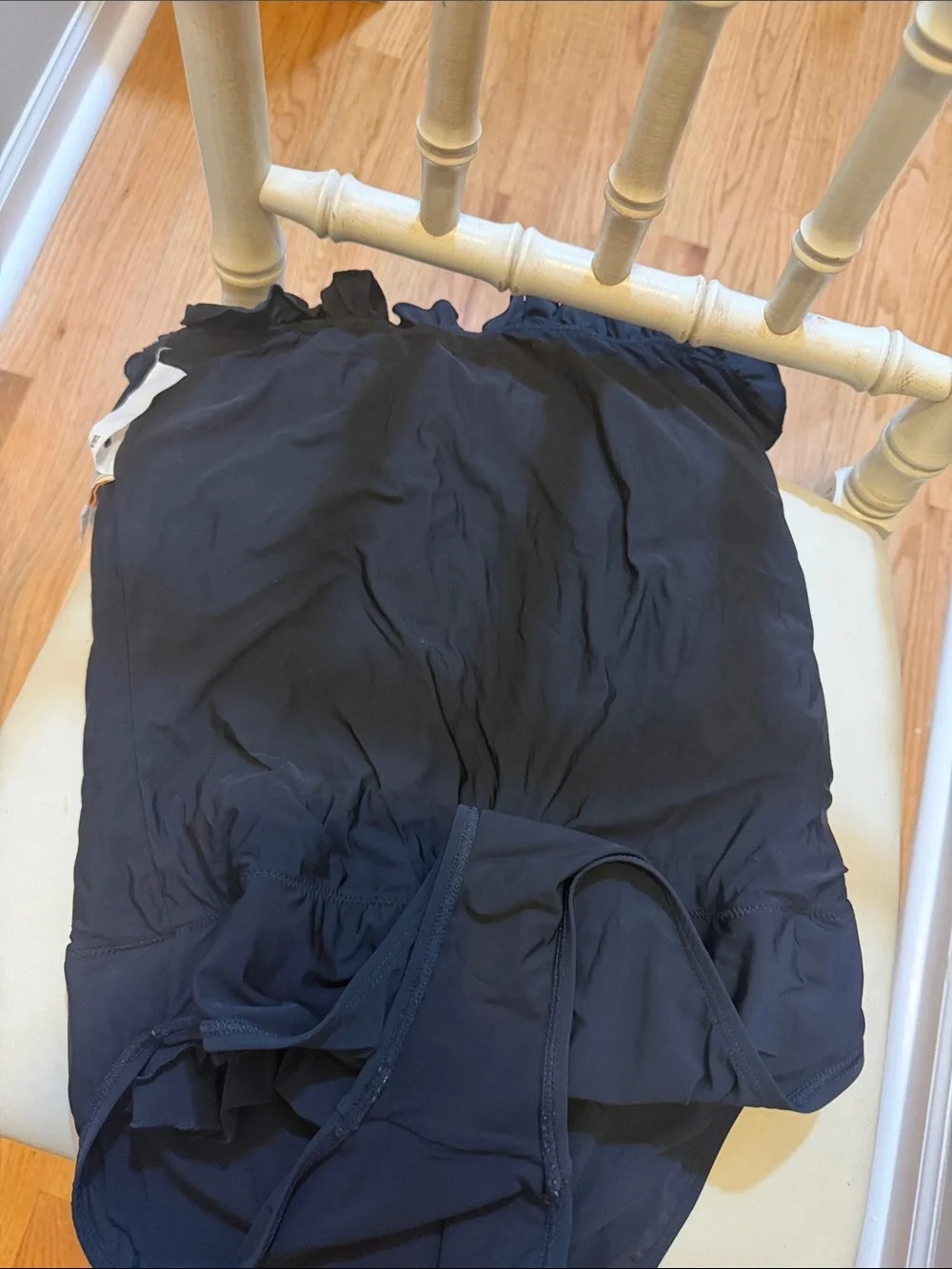 Tory Burch Black Ruffle bandeau style bathing suit size medium
